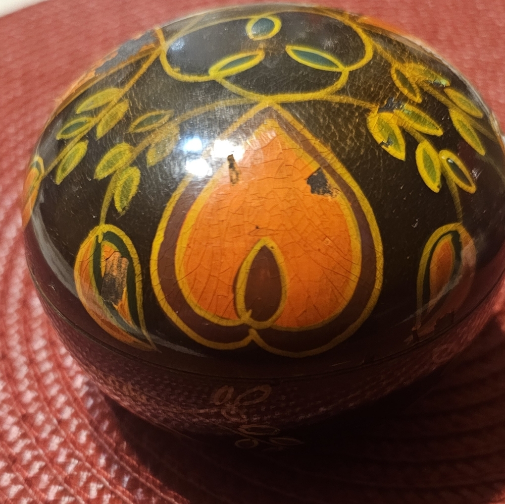 Handcrafted Decorative Bowl - Black and Orange